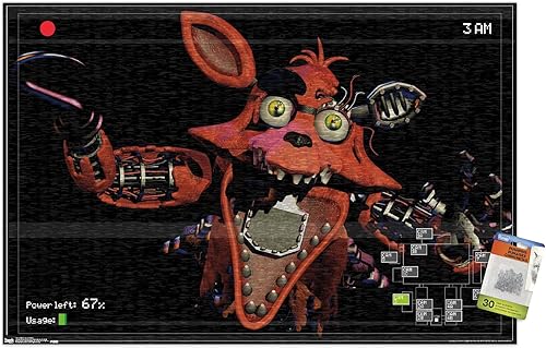 Five Nights at Freddy's - Foxy Camera Wall Poster with Push Pins