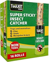 Fly Paper 16 Rolls Sticky Fly Traps Indoor & Outdoor | 16 super sticky fly paper rolls for fast, non-toxic indoor & outdoor fly and insect control