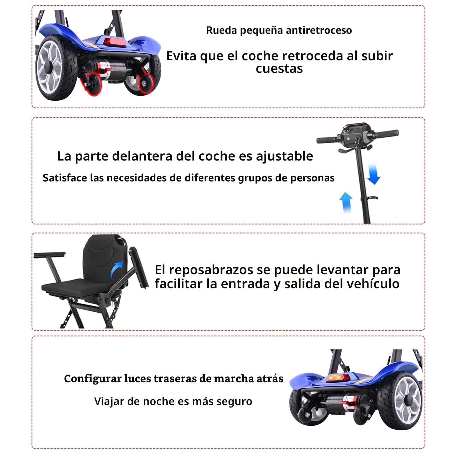 Scooter De Movilidad Eléctrica Plegable,Scooters para Personas Mayores,Scooter De Movilidad De 4 Ruedas,Scooter De Viaje Portátil,Carga 130 Kg/287 Lbs,para Adultos Mayores 20ah