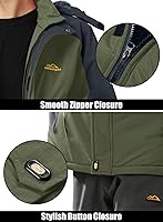 Vista 35 de MAGCOMSEN Men's Winter Jacket Water Resistant Ski Snow Coat Warm Fleece Parka Raincoats with Hood Multi-Pockets