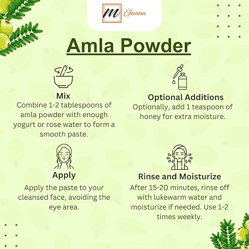 Miniatura 5 de mGanna Amla 100% natural, grosella espinosa india, emblica officinalis en polvo para la piel, el cabello y el cuidado de la salud, 227 GMS  0.5