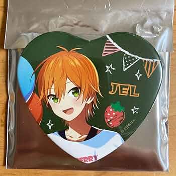 すとぷり　ジェル　缶バッチ　いちご文化祭　ハートの缶バッチ Strawberry Summer!! すとぷり夏の苺文化祭!!」会場限定グッズの