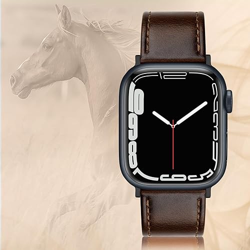 Miniatura 6 de EDIMENS Correas de cuero compatibles con Apple Watch de 1.81 pulgadas, 1.77 pulgadas, 1.73 pulgadas, 1.65 pulgadas (serie 1, 2, 3) para hombres y