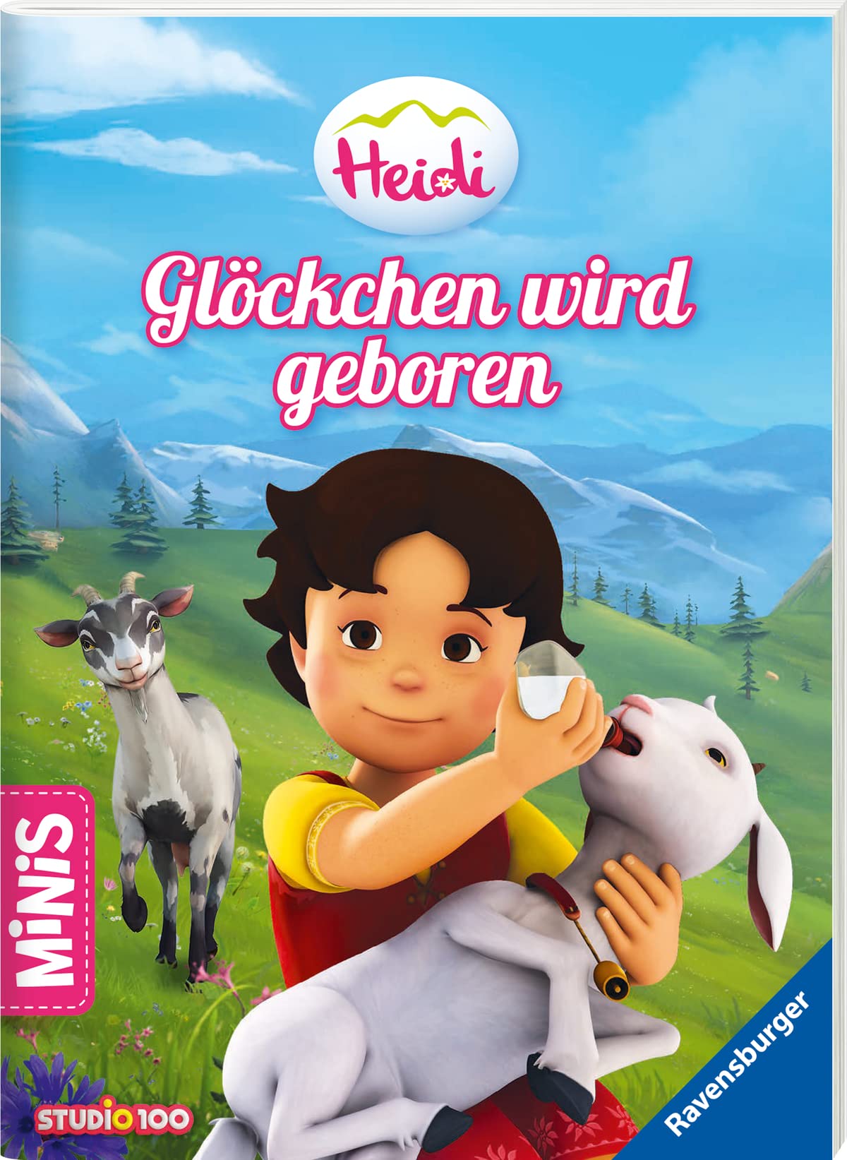 Verkaufs-Kassette "Ravensburger Minis 14 - Heidis Abenteuer in den Bergen": Mein Malbuch / Mein kunterbunter Malspaß / Die Schnitzeljagd / Glöckchen wird geboren