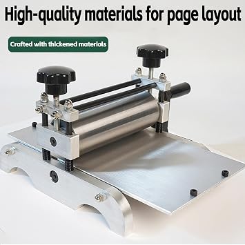 Manual Slab Roller Engraving Press, Printmaking Rubbing Machine with Adjustable Roller Height for Detailed Artistic Printing on Copperplate, Wood