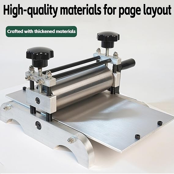 Manual Slab Roller Engraving Press, Printmaking Rubbing Machine with Adjustable Roller Height for Detailed Artistic Printing on Copperplate, Wood