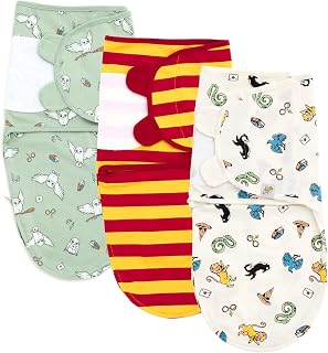 Harry Potter Hedwig Owl Newborn Baby Boys 3 Pack Swaddle Sacks Green/Maroon White Newborn