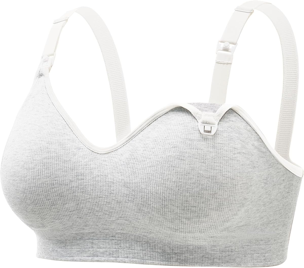 U.S. Cotton Nursing Bras for Breastfeeding Seamless Maternity Bra | Soft & Comfort, Pregnancy Bralete, Wireless Fixed Padded Molded Cups, Adjustable Straps, One-Hand Nursing Clip