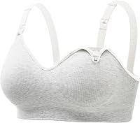 Momcozy Seamless Nursing Bra for Breastfeeding - Soft U.S. Cotton Wireless Maternity Bra, Fixed Padding, Pregnancy Comfort B-E Cups