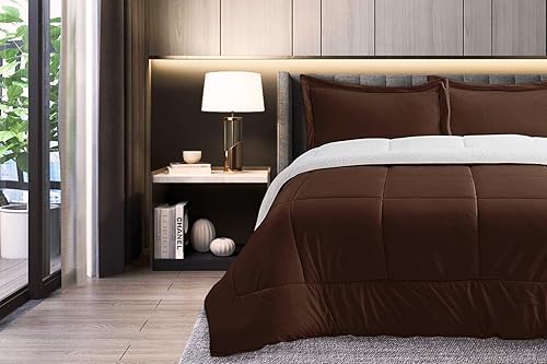 Miniatura 7 de Elegant Comfort Juego de edredón sherpa ultra afelpado de 3 piezas, color sólido y reverso esponjoso, apto para todas las estaciones, peso pesado,