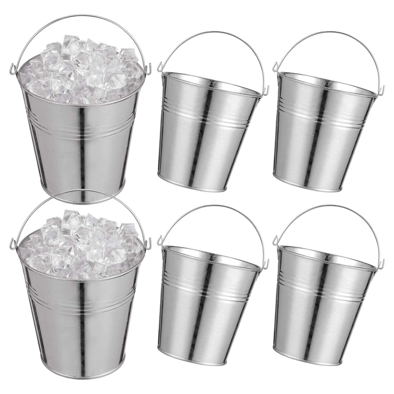 Seaux en fer-blanc multifonctionnels pour frites et rangement de cuisine
