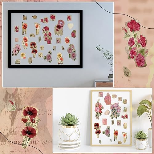 Miniatura 3 de 10 hojas de flores botánicas para transferencia de manualidades, 6 x 12 pulgadas, calcomanías de transferencia para muebles florales vintage,