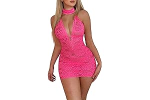 Sexy Elegant Black Lace Fishnet Dress Plus Size Lingerie