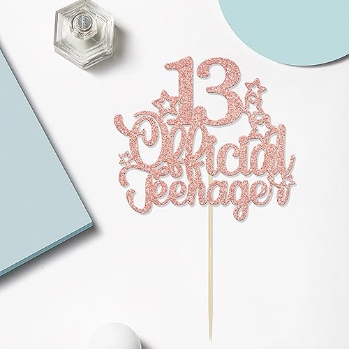 Miniatura 4 de Ephlyn 1 paquete de 13 decoraciones oficiales para tartas de adolescentes con purpurina número 13 13 decoraciones para tartas de cumpleaños de 13