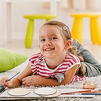 Vista 7 de 80 círculos de madera de 5 pulgadas para manualidades, círculos de madera sin terminar, disco de madera redondo natural, recortes de madera