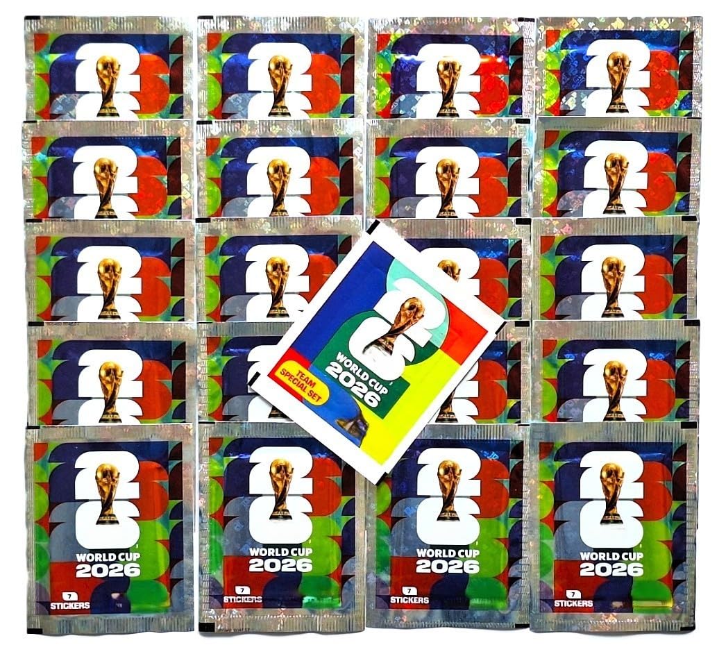 World Cup 2026 Sticker Kollektion - 20 Tüten mit je 7 Stickern + 1 x Tüte mit 1 DFB Parallel Spezialsticker WM
