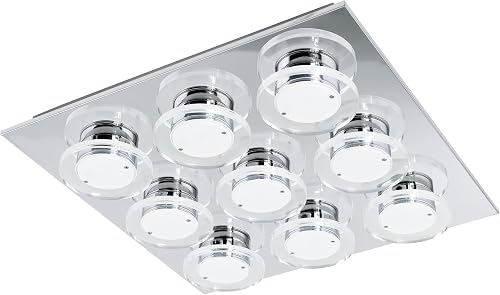 EGLO LED Plafonnier Cisterno, luminaire de plafond, acier inoxydable