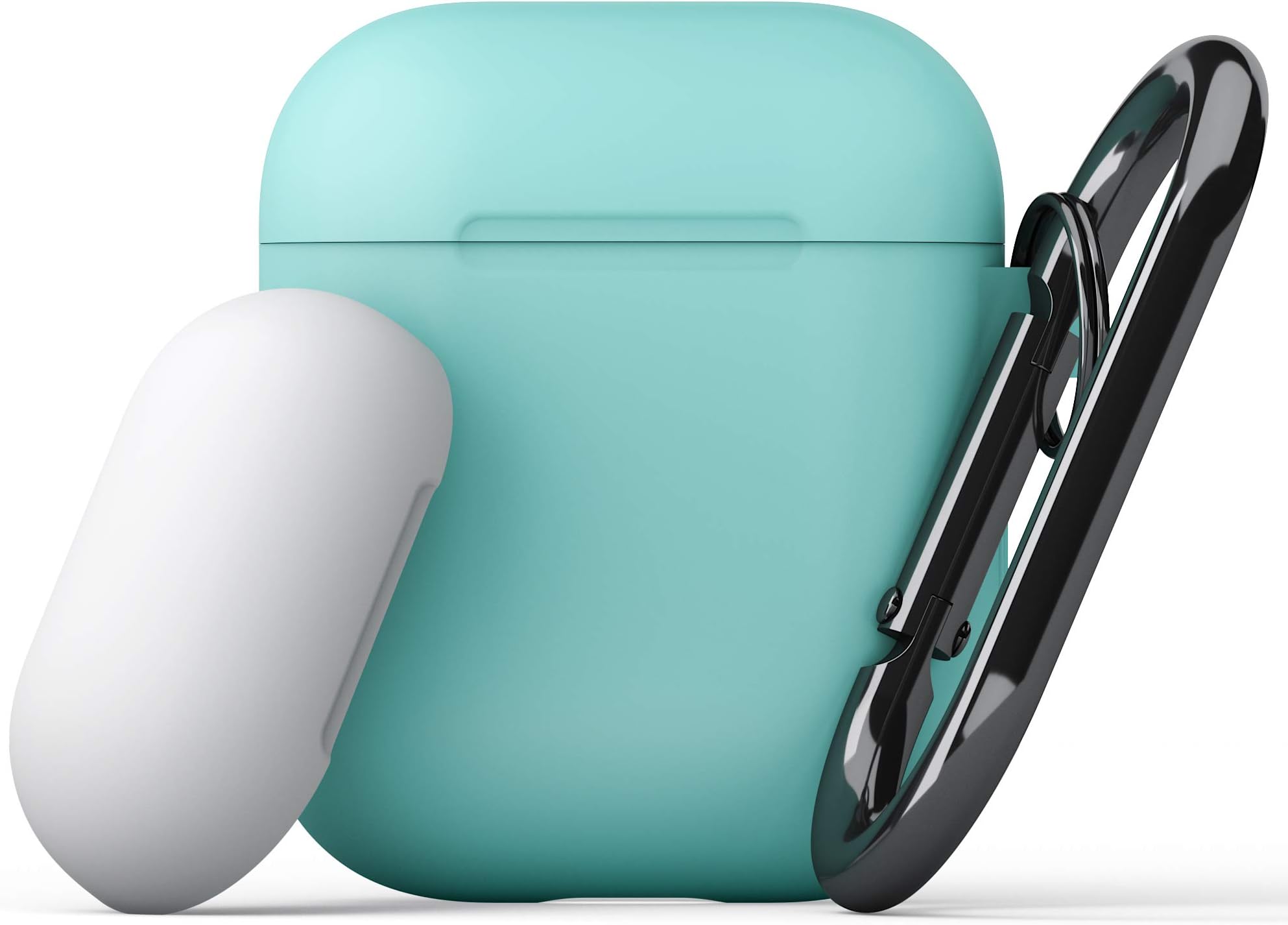 KeybudzElevate Switch Series AirPods Case with Carabiner Compatible with Apple AirPods 1 & AirPods 2 [Front LED Not Visible] (Diamond Blue)