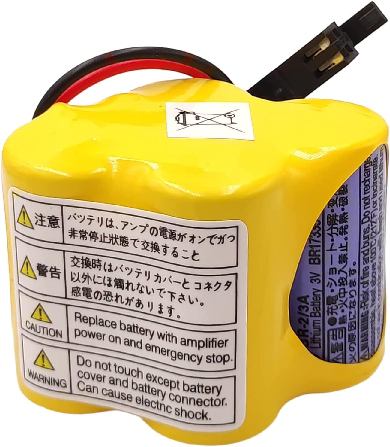 (3-Pack BR-2/3AGCT4A 6V 4400mAh Replacement Battery for FANUC A98L-0031-002 with Black Plug