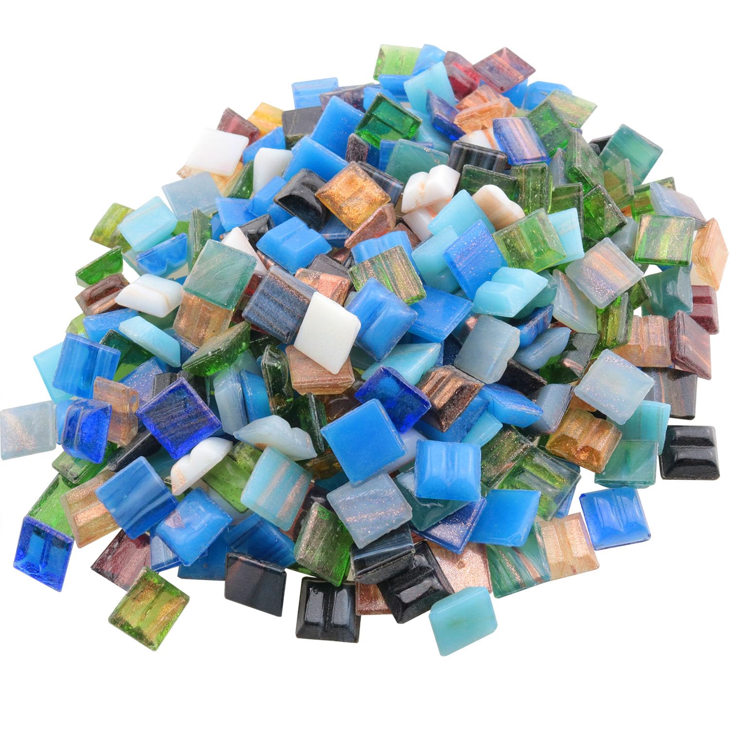 Fragments de mosaïque colorés de 10 mm en verre double face ultra brillant 200g