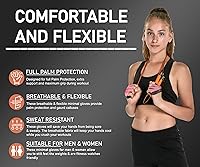 Vista 6 de FITNESS FORCE Workout Gloves for Men & Women Partial Weight Lifting Non-Slip Gym Gloves, Lifting Grip for Calluses Guard Fingerless Exercise Gloves