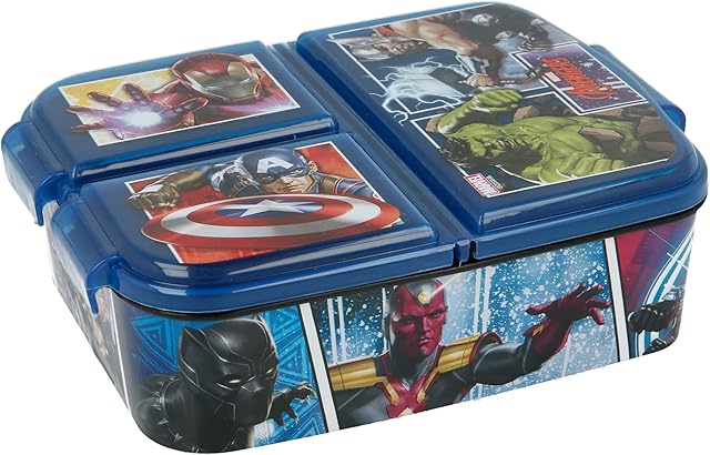 Stor | AVENGERS Kids Childrens 3 Compartment Sandwich Lunch Box