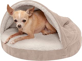 Furhaven Haustier-Hundebett, orthopädisch, rund, Kuschel-Nest, Haustierdecke, mit abnehmbarem Bezug für Hunde und Katzen, erhältlich Designs im test