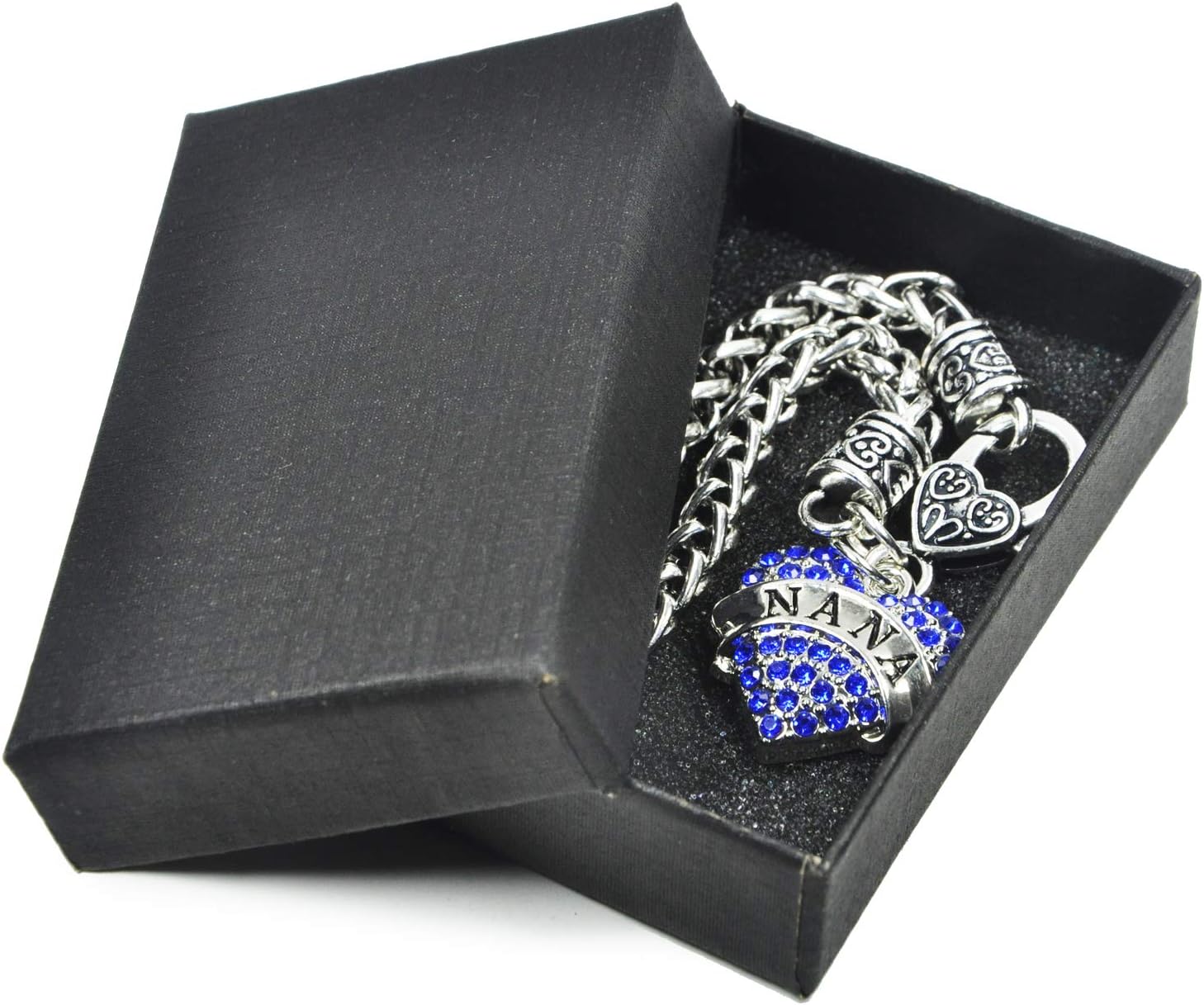 Beautiful Crystal Love Heart Pendant Bracelet Necklace Gift For Nana Best Thanks Blessing Nana Birthday Party Gifts