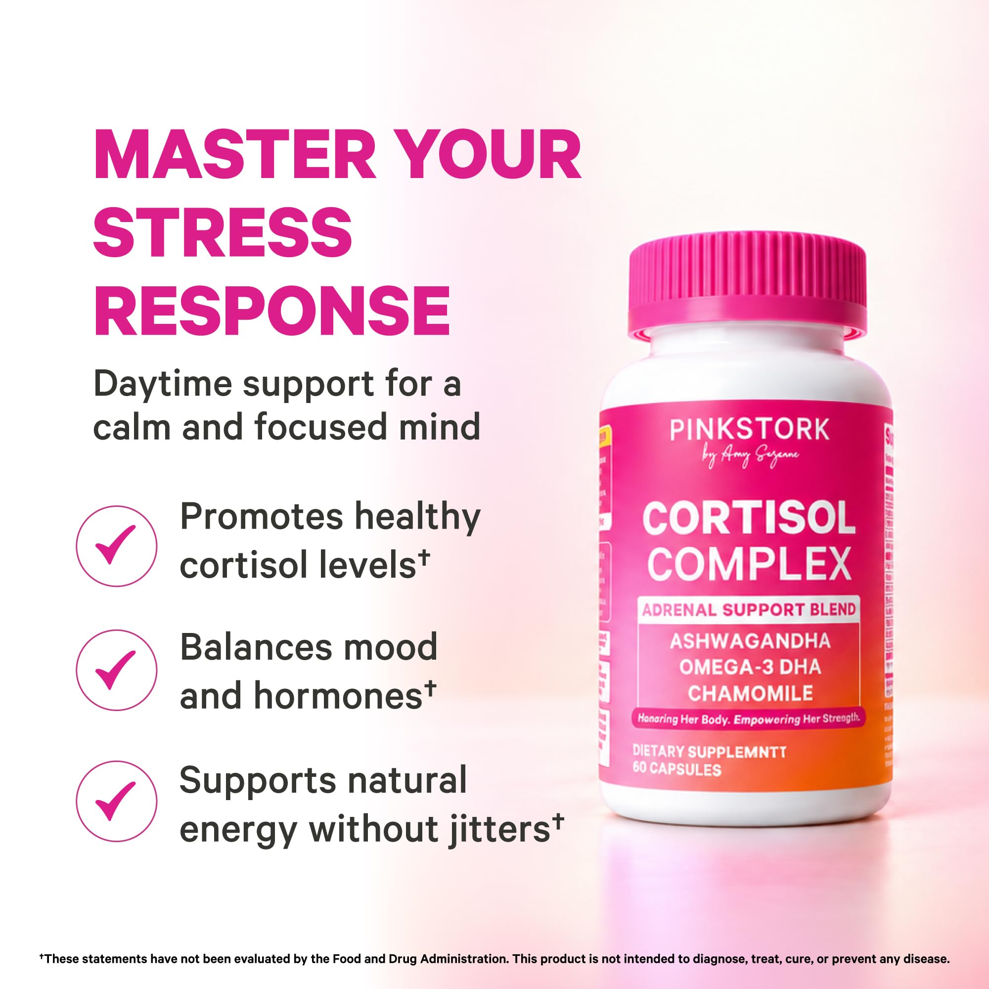 Pink Stork Cortisol Supplements for Women | Stress Support Complex | 60 ct — Amazon image 2