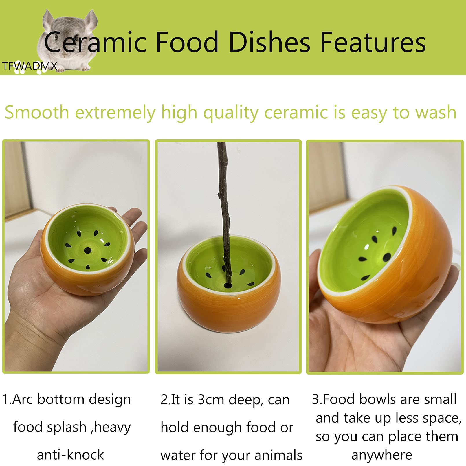 Snapklik.com : Hamster Bowl, Ceramic Guinea Pig Water Bowl Small Animal ...