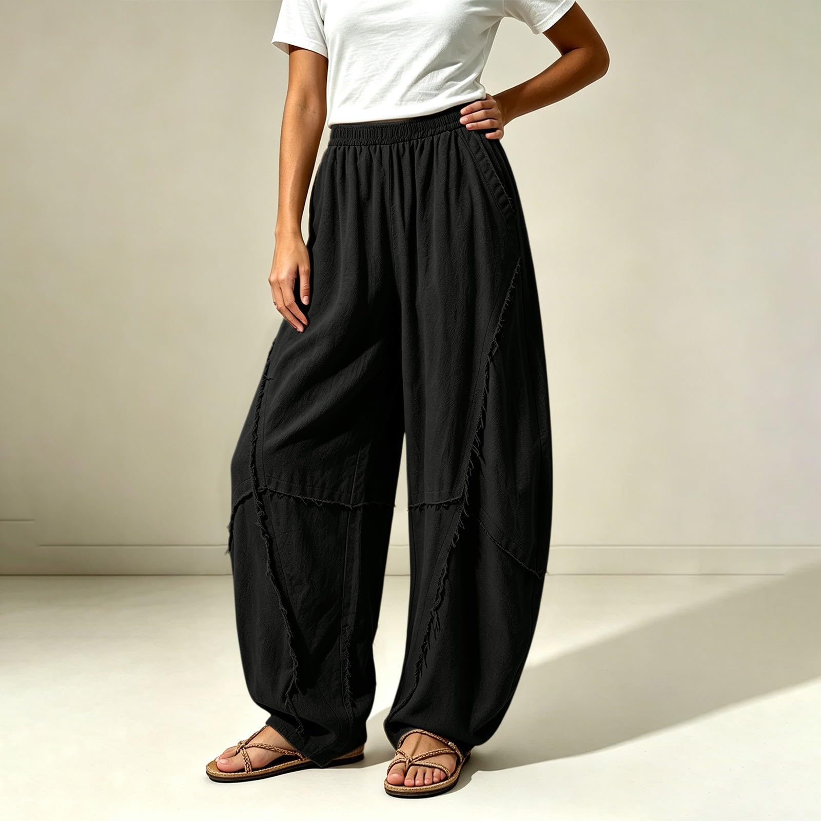Pantalon d'été pour femme - Avec poches - Léger et respirant