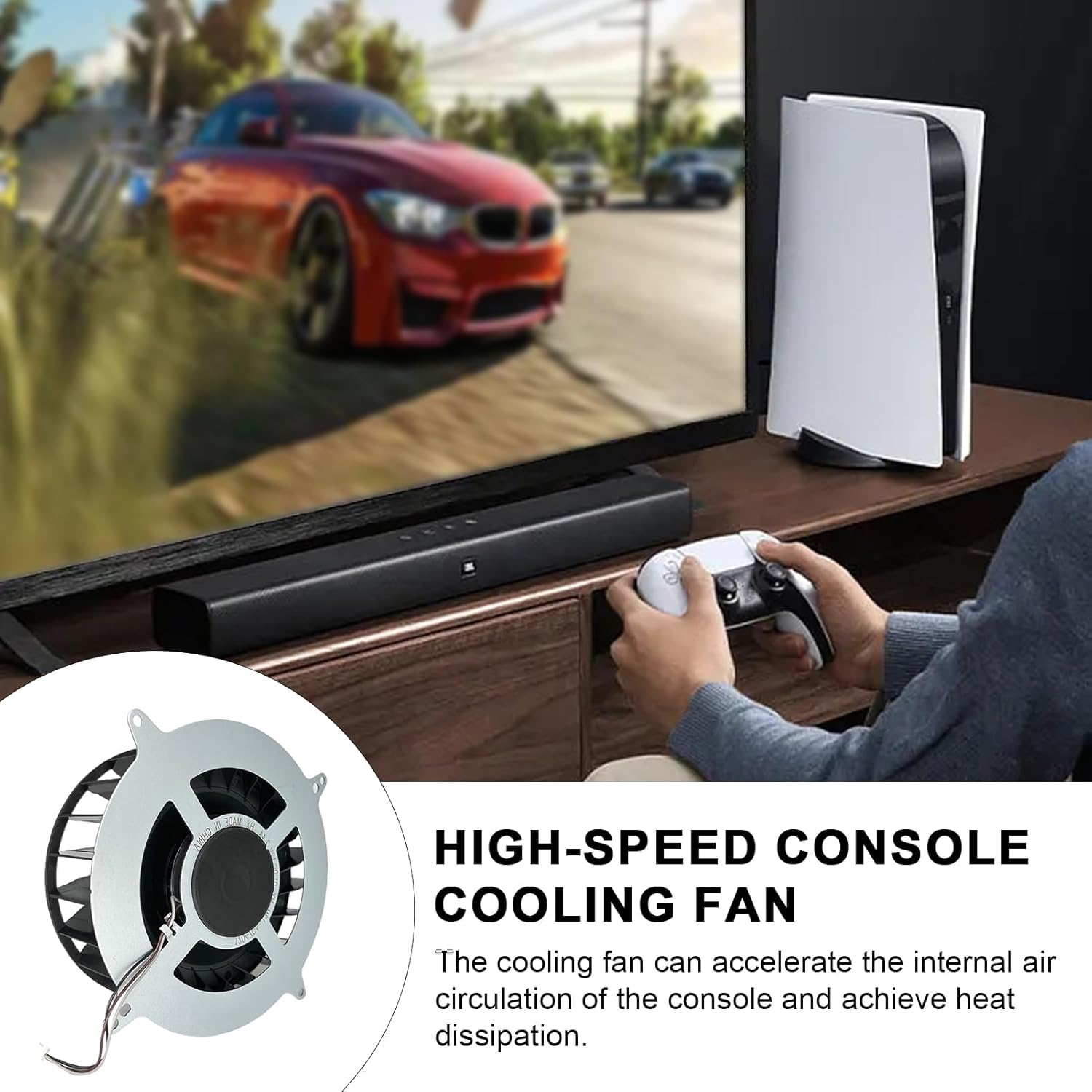 Heat Dissipation Solution for Gaming Console Efficient Fan Cooling Quiet Operation Temperature Control Ps5 Black