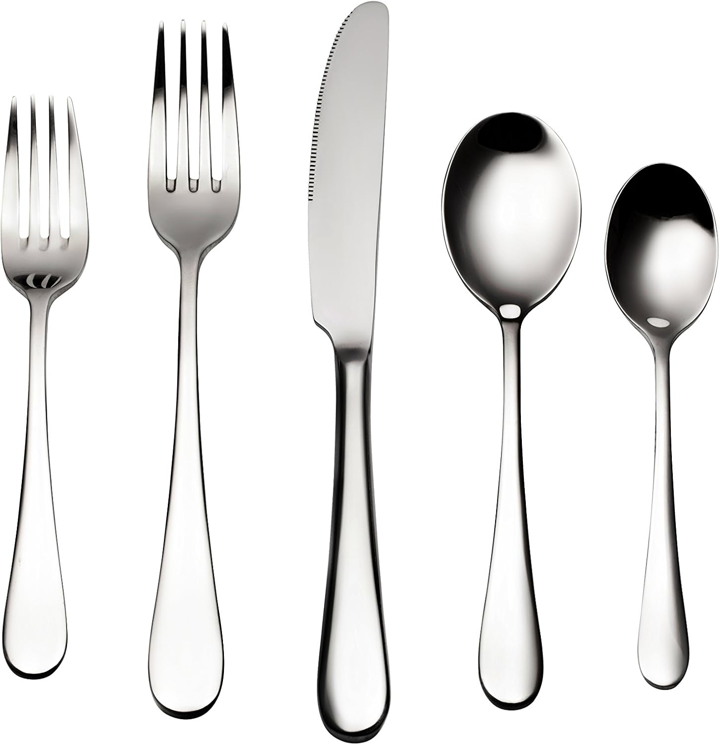 Bruntmor, ALBA Silverware Royal 45 Piece Flatware Cutlery Set, 18/10 Stainless Steel, Service for 8