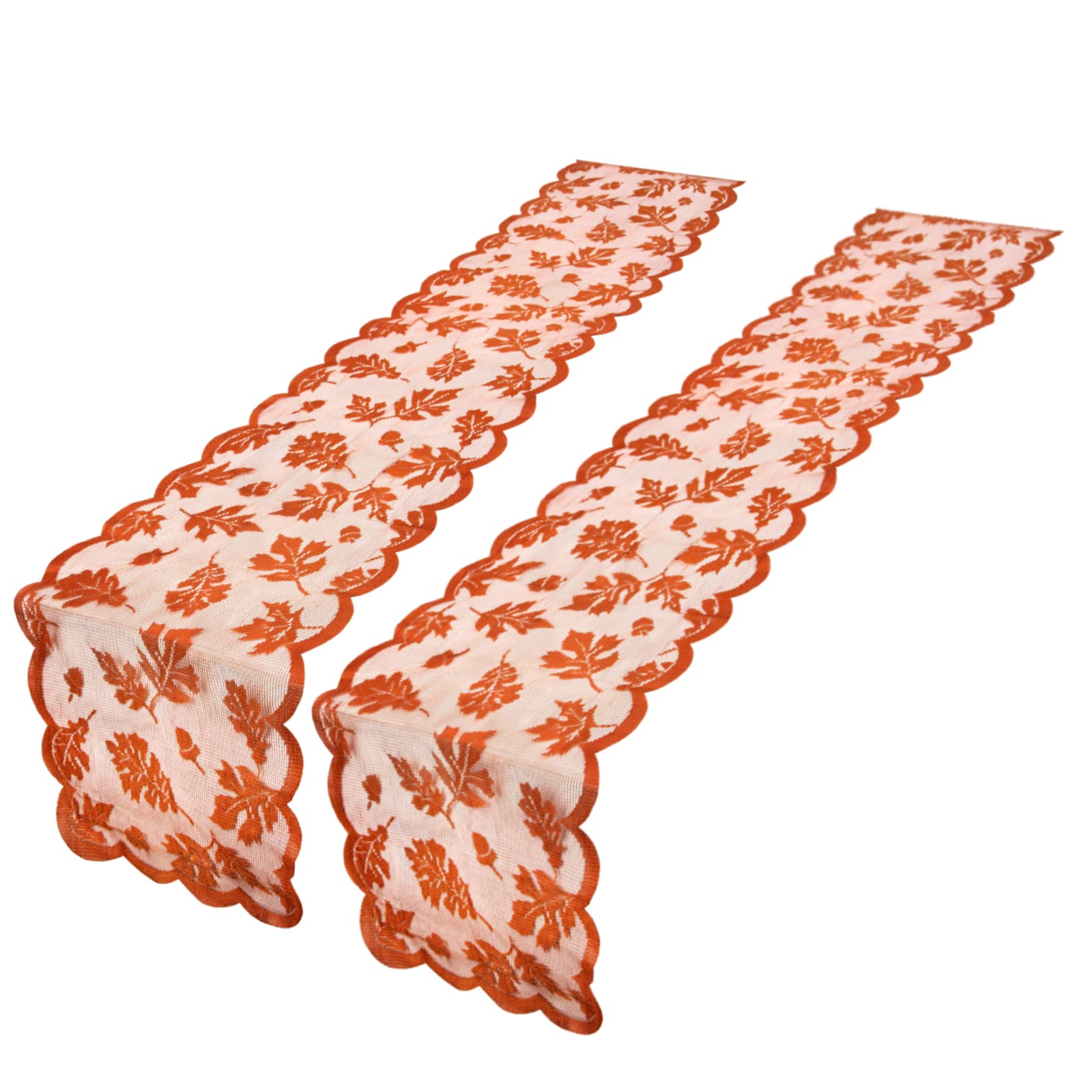 Attmu 2 Pack Thanksgiving Table Runner, Fall Table Runner Decor for Home with Maple Leaves Lace Thanksgiving Runner for Table Decoration(13 x 72 inches)