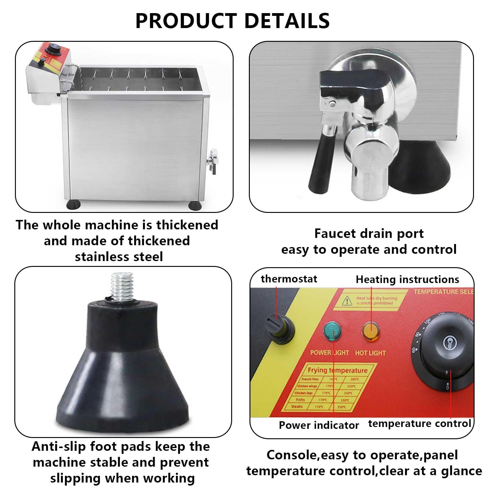 Friteuse Électrique Commerciale 12L/25L, Friteuse À Hot-Dog Au Fromage De Cuisine Pour Restaurants - Pratique Et Efficace