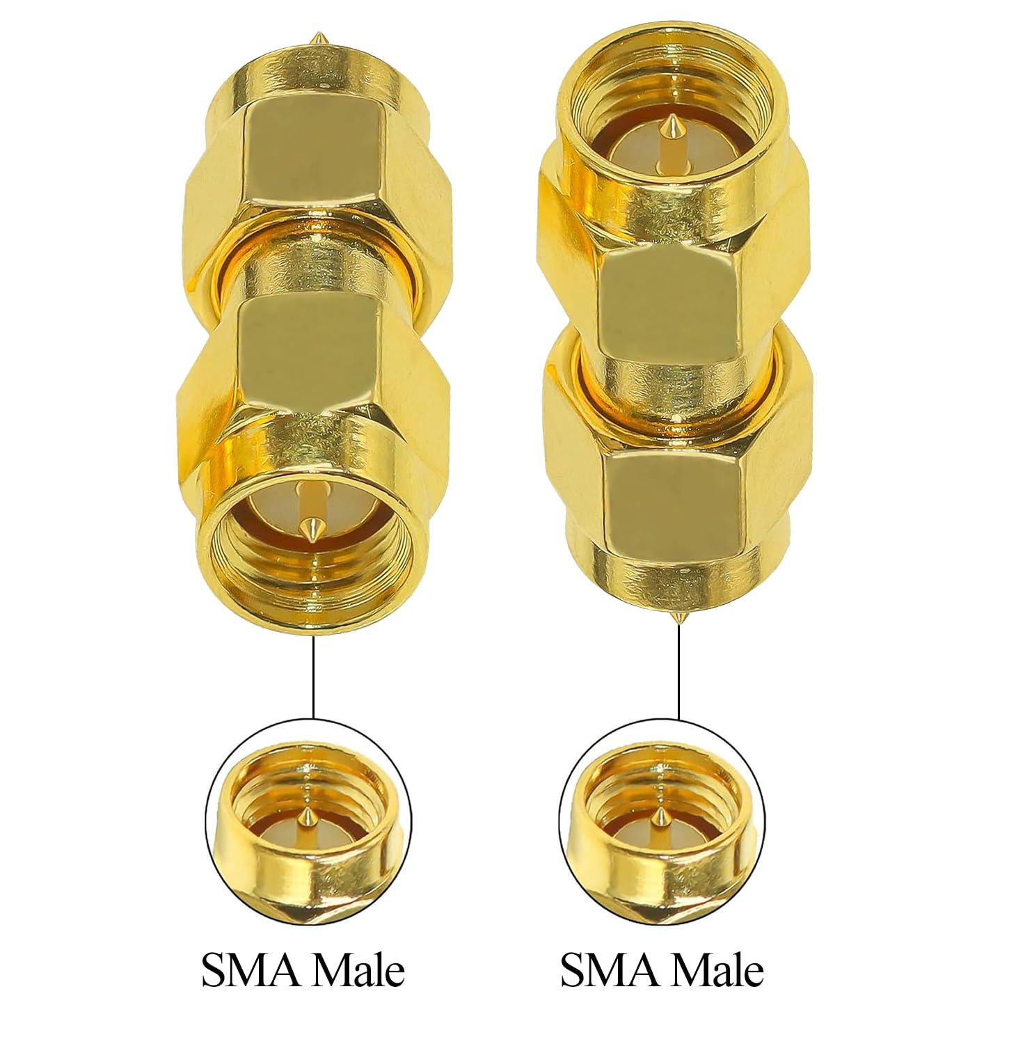 TUOLNK Adattatore SMA Maschio a Maschio Kit Connettore Coassiale Dritto per Prolunga Radio Router Convertitore Accoppiatore 2 Pezzi