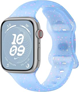 Sport Bands for Apple Watch Band 40mm 41mm 38mm 44mm 45mm 46mm 42mm iWatch Bands for Women Kids Men,Cute Recycled Plastic Silicone Strap for Apple Watch Series 12 11 10 9 8 7 6 5 4 SE 3/2nd Ultra 49mm