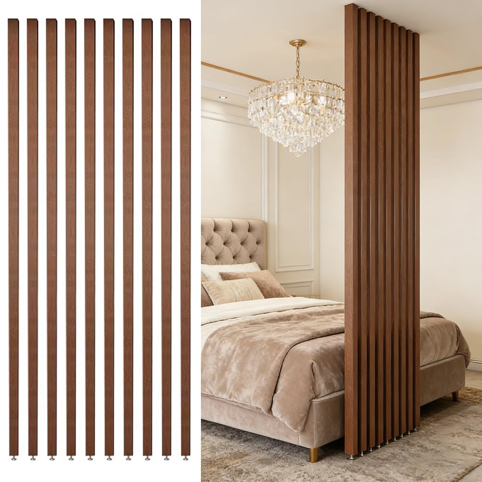 Séparateurs de pièce en bois premium de 240 cm pour une décoration raffinée