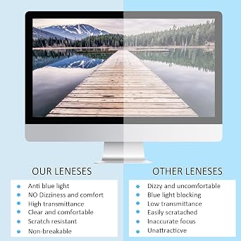 Kerecsen 6 Pack Reading Glasses for Women and Men Blue Light Blocking, Spring Hinge Lightweight Anti Glare Computer Readers