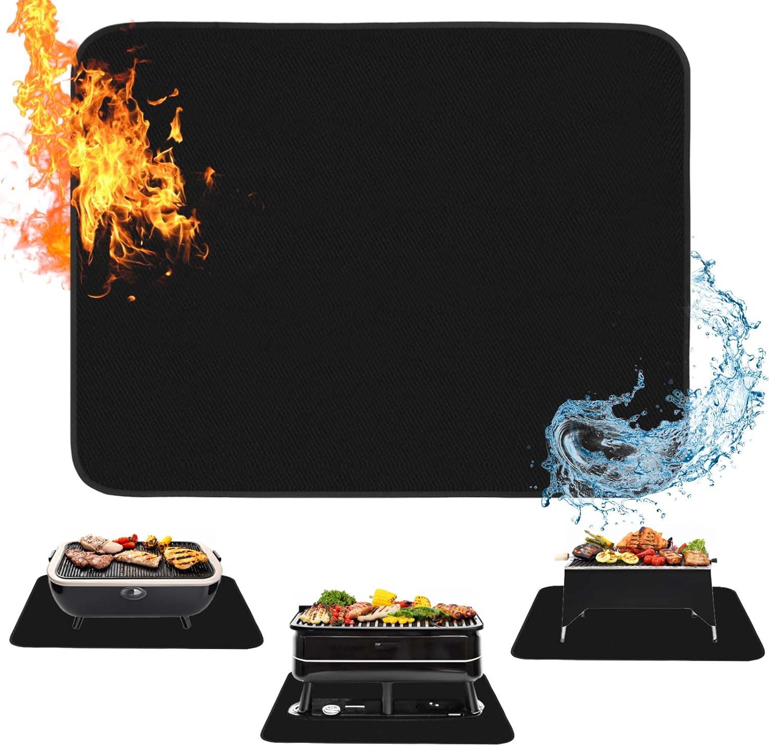 FireproofGrill Mats, 24"X31'' Heat Resistant Grill Mats