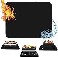 Vista 1 de Tapetes ignífugos para parrilla, 24 x 31 pulgadas, resistentes al calor, para parrilla de mesa al aire libre, protege tu mesa de parrilla al aire