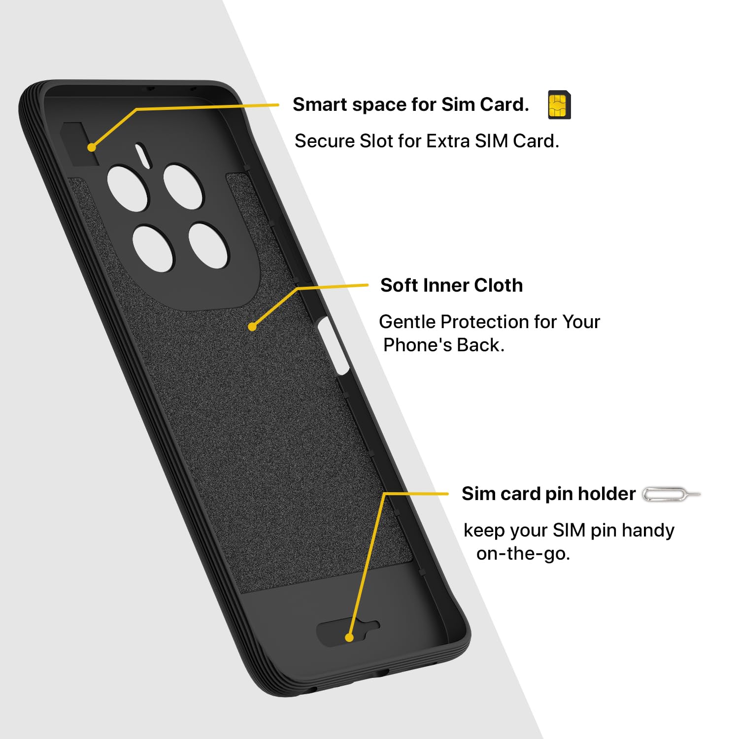 Outlouders Back Cover for Realme 12 Plus 5G / P1 5G / Narzo 70 5G / 70 Pro 5G | TPU Soft Flexible Shockproof | Full Camera Protection Back Case (Black)