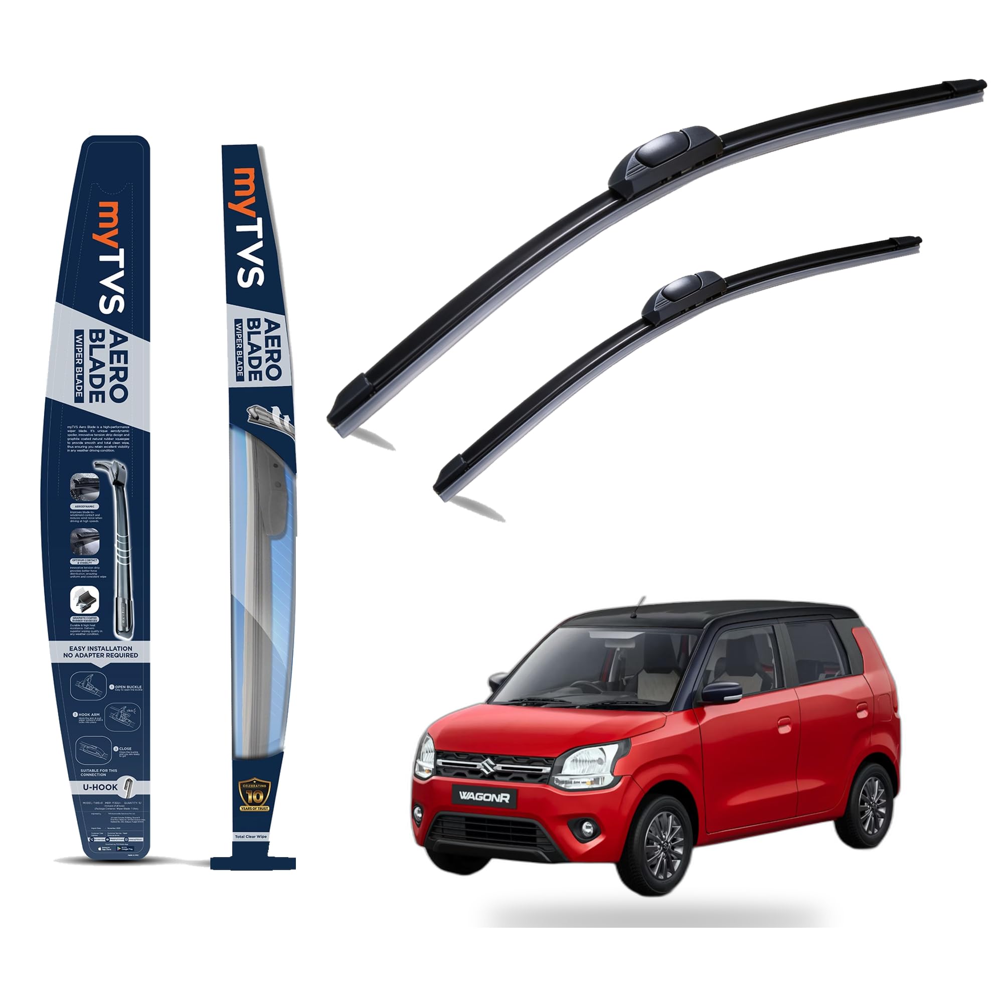 myTVS Frameless Car Wiper Blades for Maruti Wagon R (2019 - now) | Set of 2 (21"+18")-image-41