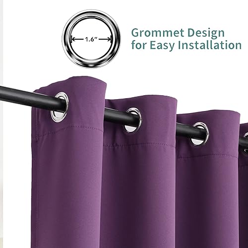 Miniatura 43 de Pickluc Cortina opaca con ojales para dormitorio, cortinas de bloqueo de luz, aislamiento térmico, reducción de ruido, 42 pulgadas de ancho x 84