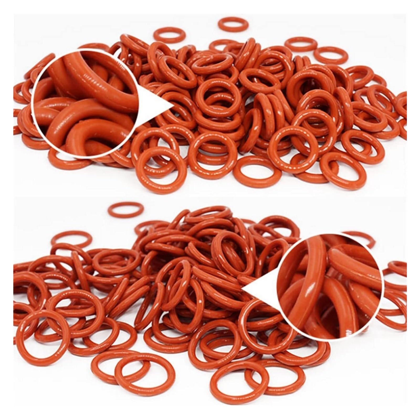 Kit de juntas tóricas de goma, surtido de 10 piezas, junta tórica, espesor CS 3 mm OD 10~70 mm, arandela impermeable con aislamiento de caucho de silicona, forma redonda, juntas tóricas de goma roja