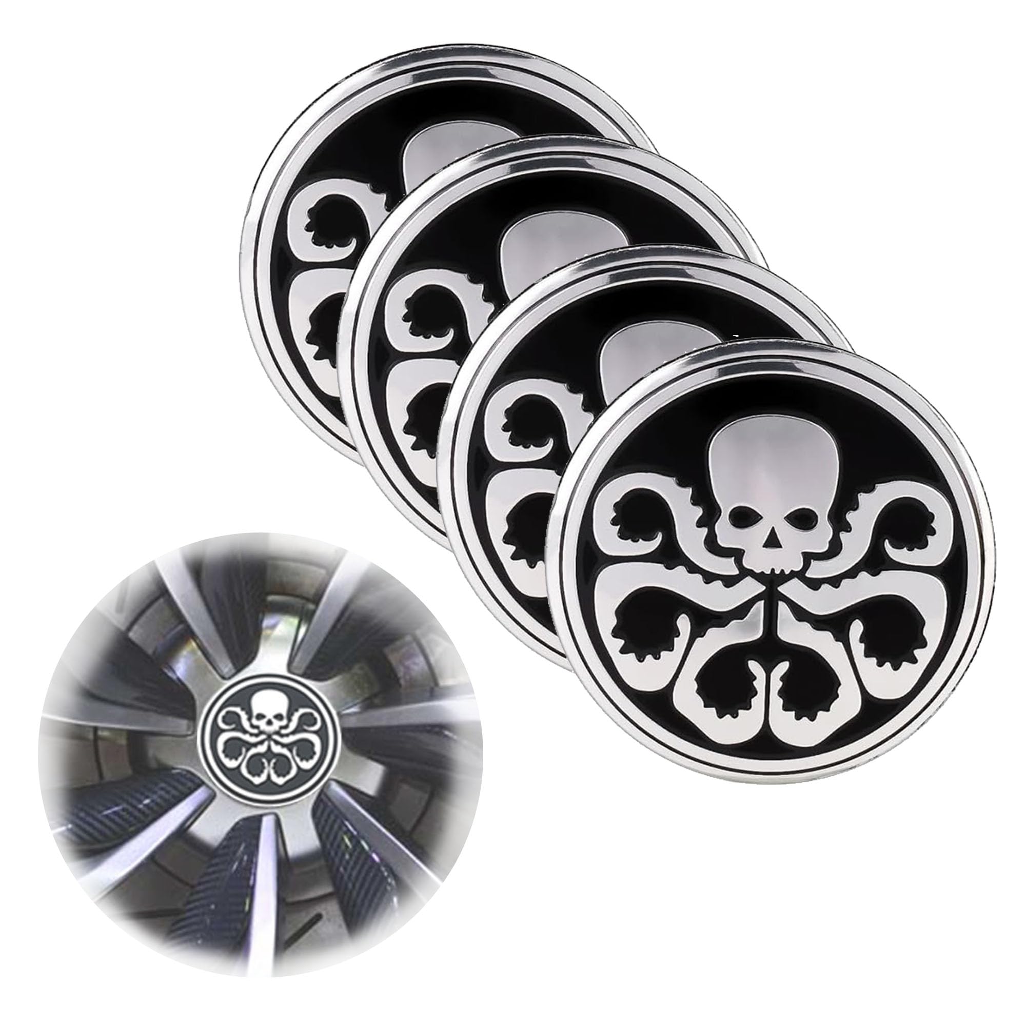 4Pcs BISCIONE LOGO - ADESIVI PER COPRIMOZZO | ST1CKERSGT