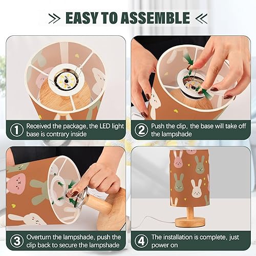 Miniatura 4 de Bedside Lamp USB Lamps Modern Colorful Cute Bunny Lamp for Kids Room Glass Table