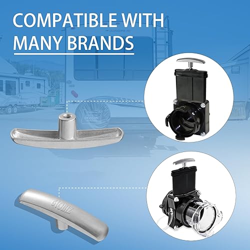 Miniatura 12 de Manijas de válvula de alcantarillado RV de repuesto para válvula de tanque negro de 1 1/2 pulgadas, 2 pulgadas y 3 pulgadas, compatible