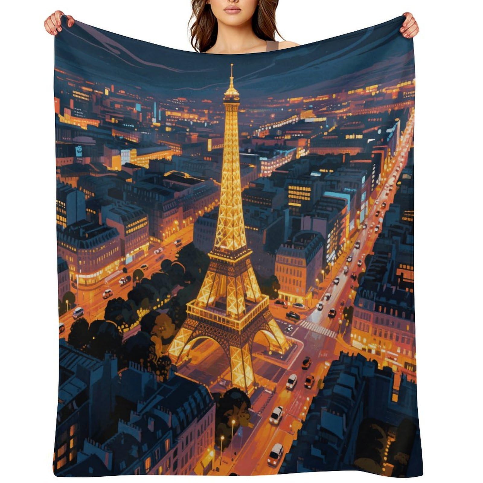 Eiffel Tower Throw Blanket for Couch and Bed Super Soft Warm Lightweight Throw Blankets Cozy Fuzzy Flannel Blanket Personalized Decorative Blankets for Sofa Decor 40"x50"