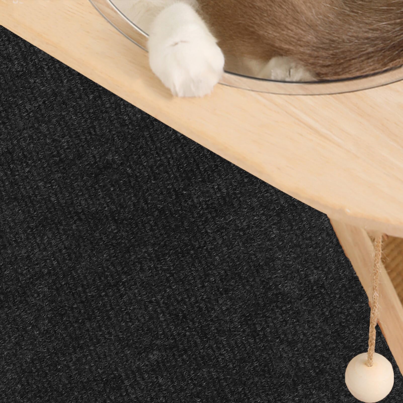 VANZACK Scratch Post Carpet Cat Scratcher Mat Self-Adhesive Cat Scratch Board Protector
